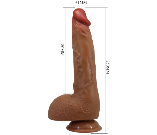 BAILE - BEAUTIFUL WILKS VIBRADOR REALÍSTICO DE 5 CONFIGURACIONES 25 CM MULATO