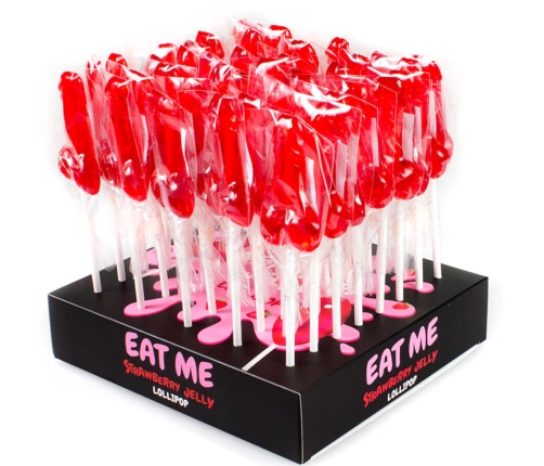 SECRETPLAY - DISPLAY ASSORTMENT PENIS LOLLIPOPS STRAWBERRY 40 UNITS