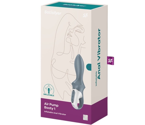 SATISFYER - AIR PUMP BOOTY 1 ANAL INFLATABLE VIBRATOR GREY