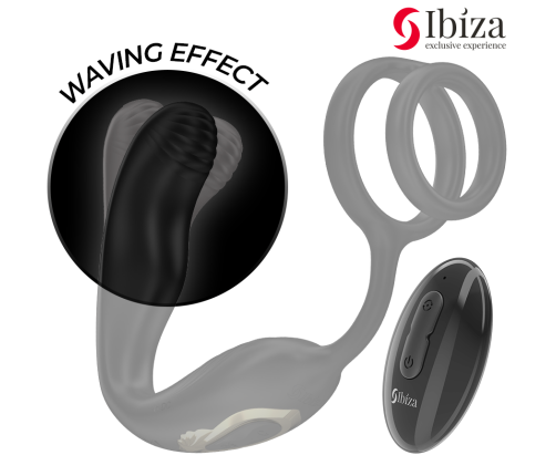 IBIZA - WIGGLE REMOTE CONTROLLED ROTATING ANAL PLUG WITH PERINEAL VIBRATION AND PENIS ENHANCING RINGS