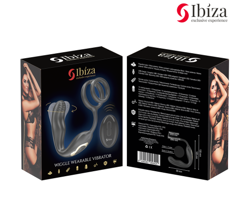 IBIZA - WIGGLE REMOTE CONTROLLED ROTATING ANAL PLUG WITH PERINEAL VIBRATION AND PENIS ENHANCING RINGS