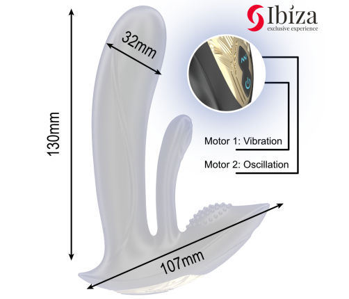 IBIZA - WEARABLE VIBRATOR WITH G-SPOT AND CLITORIS STIMULATION WITH REMOTE CONTROL