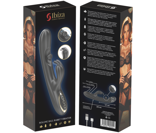 IBIZA - POWERFUL RABBIT VIBRATOR WITH MASSAGING ROLLING PEARL