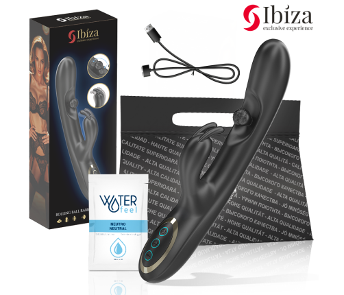 IBIZA - POWERFUL RABBIT VIBRATOR WITH MASSAGING ROLLING PEARL