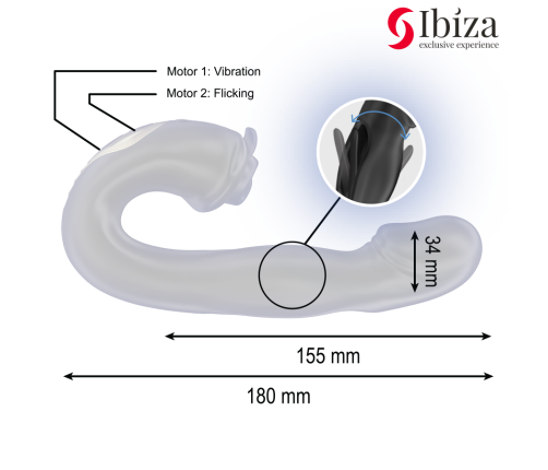 IBIZA - ROSE VIBRATOR FLICKING EFFECT AND CLIT STIMULATOR