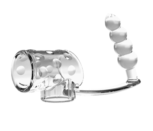 PRETTY LOVE - PENIS SLEEVE WITH ANAL PLUG TRANSPARENT