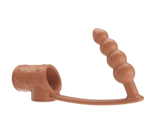 PRETTY LOVE - PENIS SLEEVE WITH ANAL PLUG NATURAL