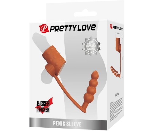 PRETTY LOVE - PENIS SLEEVE WITH ANAL PLUG NATURAL