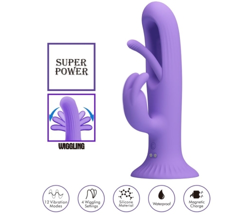 PRETTY LOVE - KILLMOULIS RABBIT VIBRATOR 12 VIBRATION MODES PURPLE