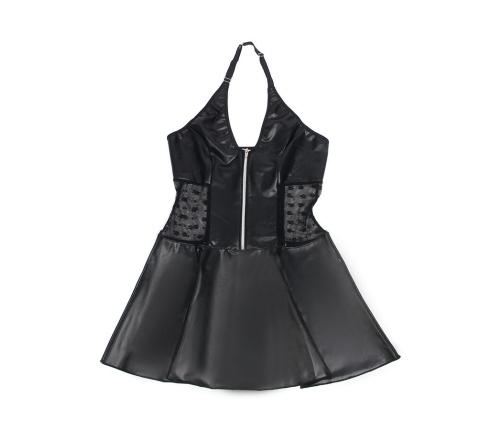 SUBBLIME - 957711 LACE ZIPPER LEATHER DRESS BLACK L/XL