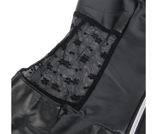SUBBLIME - 957711 LACE ZIPPER LEATHER DRESS BLACK L/XL
