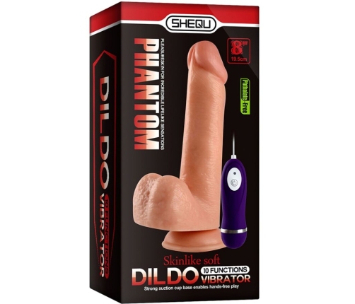 SHEQU - ADAM VIBRATOR DILDO WITH REMOTE CONTROL 21 CM