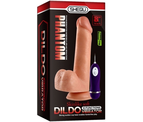 SHEQU - PHANTOM VIBRATING DILDO WITH REMOTE CONTROL 20 CM