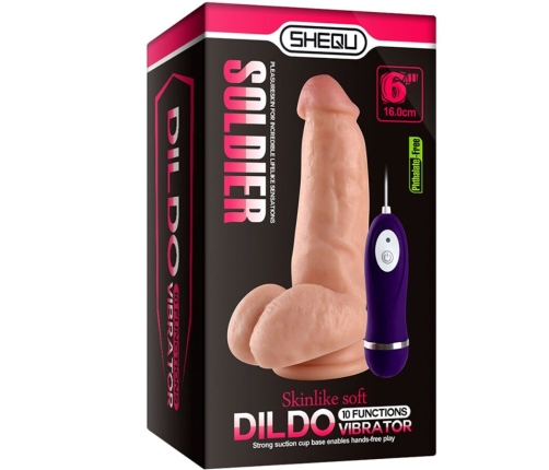 SHEQU - SOLDIER VIBRATOR DILDO WITH REMOTE CONTROL 16 CM