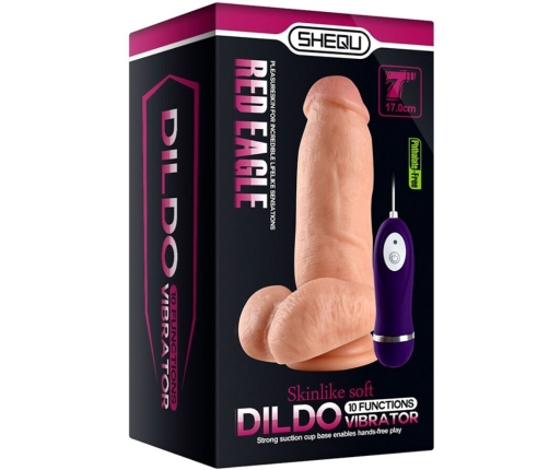 SHEQU - RED EAGLE VIBRATOR DILDO WITH REMOTE CONTROL 17 CM