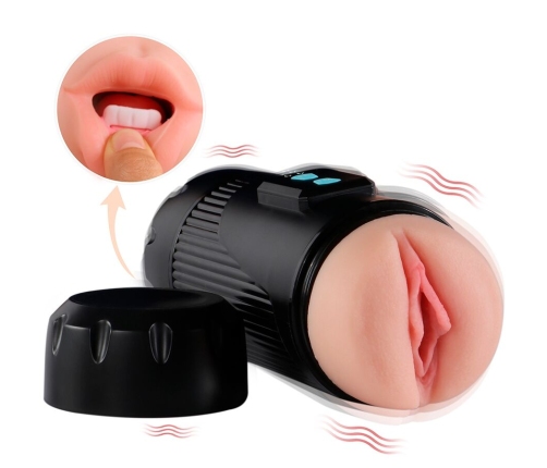 SHEQU - KAY DOUBLE MASTURBATOR WITH DUAL MOUTH AND VAGINA VIBRATION