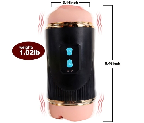 SHEQU - KAY DOUBLE MASTURBATOR WITH DUAL MOUTH AND VAGINA VIBRATION