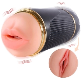 SHEQU - KAY DOUBLE MASTURBATOR WITH DUAL MOUTH AND VAGINA VIBRATION SHEQU - KAY DOUBLE MASTURBATOR WITH DUAL MOUTH AND VAGINA VIBRATION