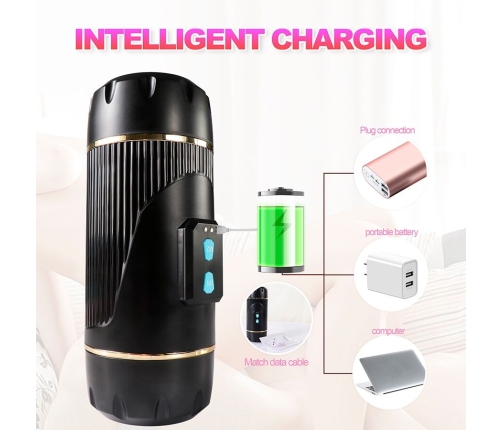 SHEQU - KAY DOUBLE MASTURBATOR WITH DUAL MOUTH AND VAGINA VIBRATION