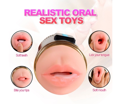 SHEQU - KAY DOUBLE MASTURBATOR WITH DUAL MOUTH AND VAGINA VIBRATION