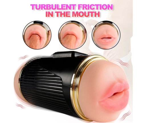 SHEQU - KAY DOUBLE MASTURBATOR WITH DUAL MOUTH AND VAGINA VIBRATION