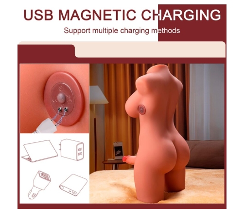 XISE - MIAH LADY BOY FEMALE TORSO WITH DILDO WITH VIBRATION AND THRUSTING 55 CM