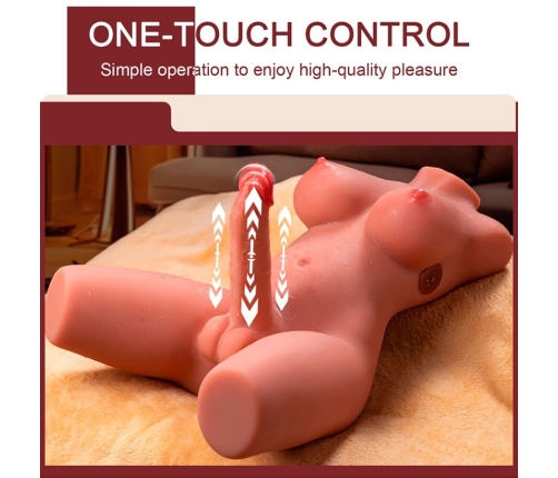 XISE - MIAH LADY BOY FEMALE TORSO WITH DILDO WITH VIBRATION AND THRUSTING 55 CM