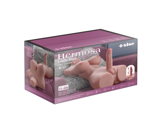 XISE - BEAUTIFUL LADY BOY FEMALE TORSO WITH DILDO WITH VIBRATION AND THRUSTING 49 CM