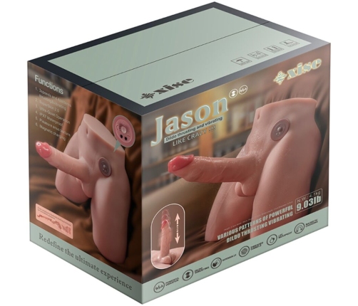 XISE - JASON REALISTIC DILDO MASTURBATOR WITH THRUSTING AND VIBRATION 17 CM