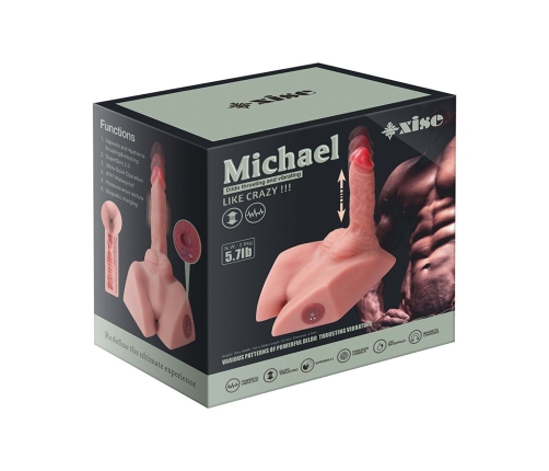XISE - MICHAEL REALISTIC DILDO AND ANUS MASTURBATOR WITH THRUSTING 15 CM