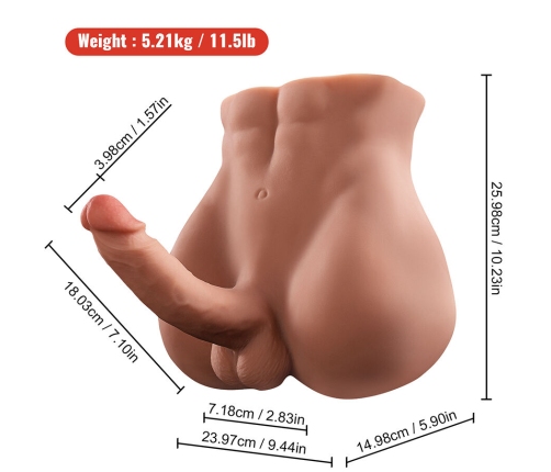 XISE - BERTLETT DILDO ASS REALISTIC DILDO AND ANUS MASTURBATOR FRONT POSITION WITH THRUSTING 18 CM