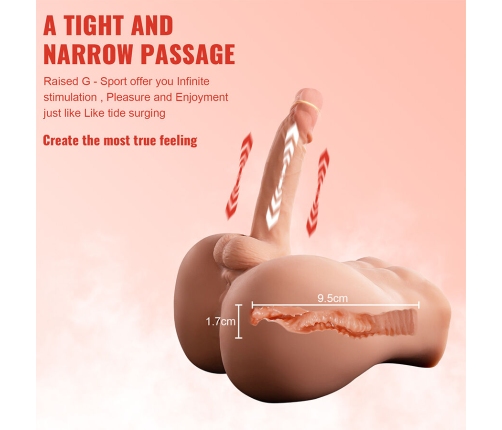 XISE - BERTLETT DILDO ASS REALISTIC DILDO AND ANUS MASTURBATOR FRONT POSITION WITH THRUSTING 18 CM