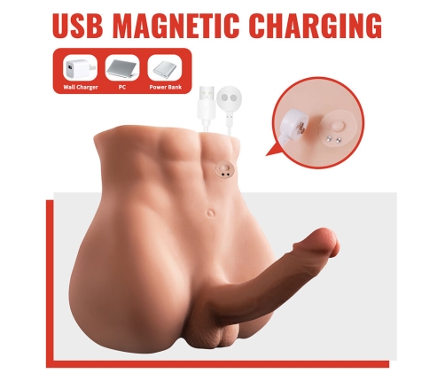 XISE - BERTLETT DILDO ASS REALISTIC DILDO AND ANUS MASTURBATOR FRONT POSITION WITH THRUSTING 18 CM