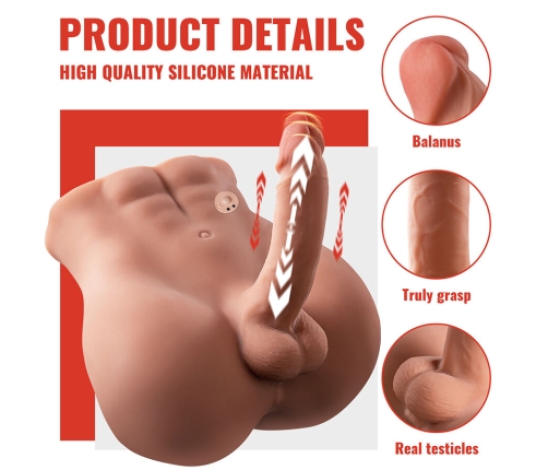 XISE - BERTLETT DILDO ASS REALISTIC DILDO AND ANUS MASTURBATOR FRONT POSITION WITH THRUSTING 18 CM