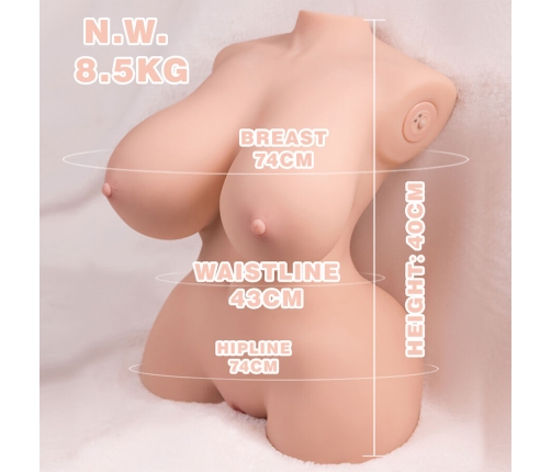 XISE - TINY THRUSTING REALISTIC TORSO WITH FEMALE VIBRATION 40 CM