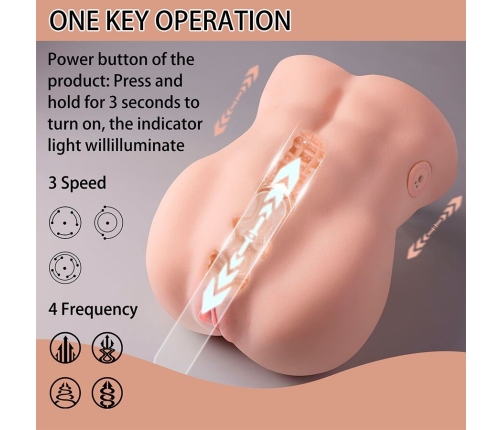 XISE - LYDIA FEMALE VAGINA MASTURBATOR WITH THRUSTING 25 CM