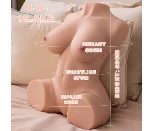 XISE - DANIA THRUSTING REALISTIC VIBRATING FEMALE TORSO 52 CM