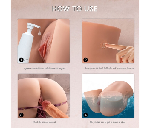 XISE - ETHEL THRUSTING REALISTIC VAGINA MASTURBATOR WITH MULTI-POSITION VIBRATION