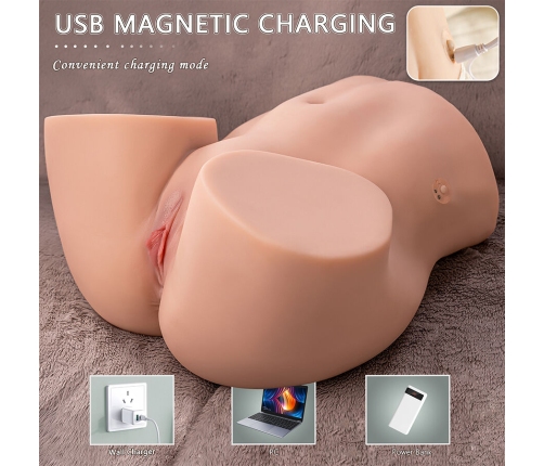 XISE - ETHEL THRUSTING REALISTIC VAGINA MASTURBATOR WITH MULTI-POSITION VIBRATION