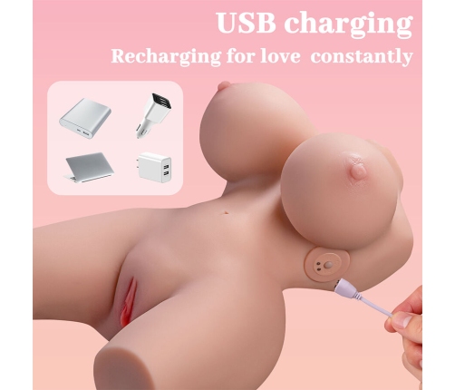 XISE - FRIEDA REALISTIC FEMALE TORSO WITH VIBRATION 36 CM