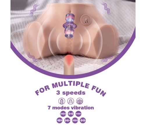 XISE - FENNIE SHAKING REALISTIC MULTIPOSITION VAGINA AND ANUS MASTURBATOR WITH VIBRATION