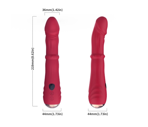 ARMONY - THERMO-ADJUSTABLE POINT A STIMULATOR VIBRATOR DILDO RED