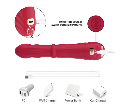 ARMONY - THERMO-ADJUSTABLE POINT A STIMULATOR VIBRATOR DILDO RED