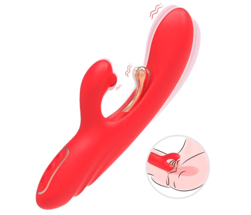 ARMONY - G-SPOT AND CLITORIS STIMULATOR VIBRATOR WITH OSCILLATING TONGUE RED