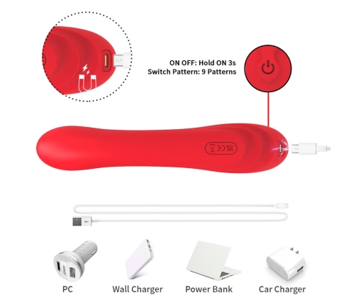 ARMONY - VIBRATOR WITH OSCILLATING TONGUE RED