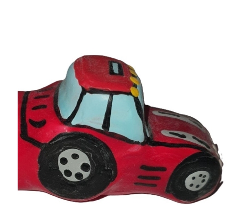 CONDOMERIE - PRESERVATIVO DECORATIVO PINTADO A MANO TRACTOR ROJO XL