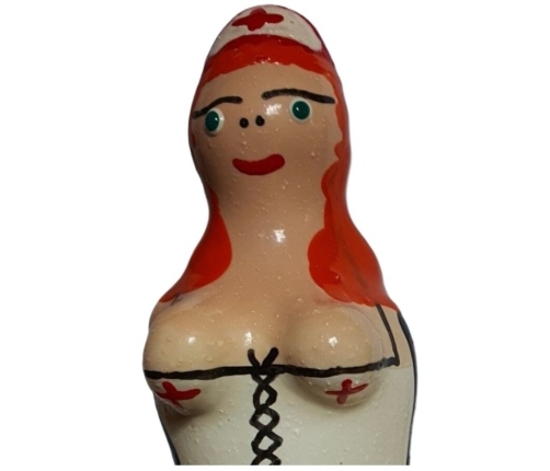 CONDOMERIE - HANDPAINTED NOVELTY CONDOMS NURSE REDHEAD