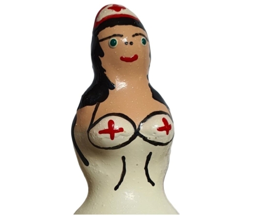 CONDOMERIE - HANDPAINTED NOVELTY CONDOMS NURSE BLACK