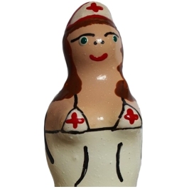 CONDOMERIE - HANDPAINTED NOVELTY CONDOMS NURSE BRUNETTE