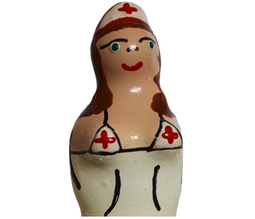 CONDOMERIE - HANDPAINTED NOVELTY CONDOMS NURSE BRUNETTE